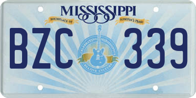 MS license plate BZC339