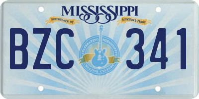MS license plate BZC341