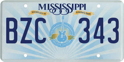 MS license plate BZC343
