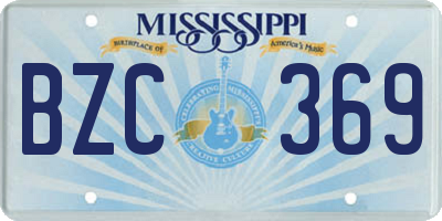 MS license plate BZC369