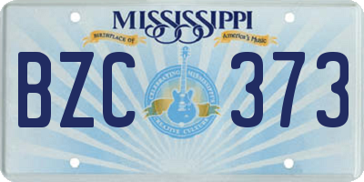 MS license plate BZC373
