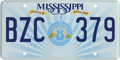 MS license plate BZC379
