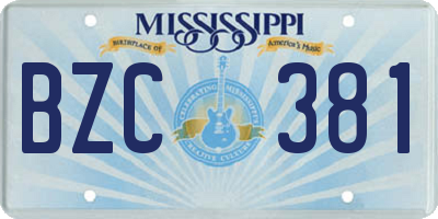 MS license plate BZC381