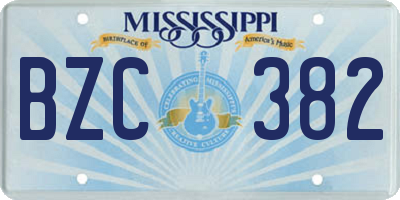 MS license plate BZC382