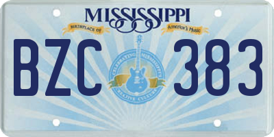MS license plate BZC383