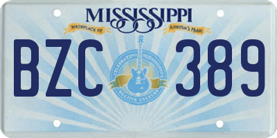 MS license plate BZC389