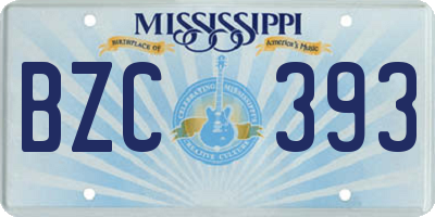 MS license plate BZC393