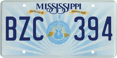 MS license plate BZC394