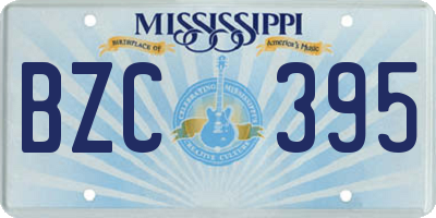 MS license plate BZC395