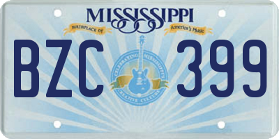 MS license plate BZC399