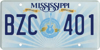 MS license plate BZC401