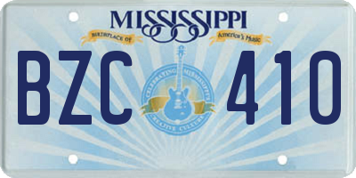 MS license plate BZC410