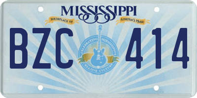 MS license plate BZC414