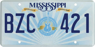 MS license plate BZC421
