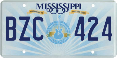 MS license plate BZC424