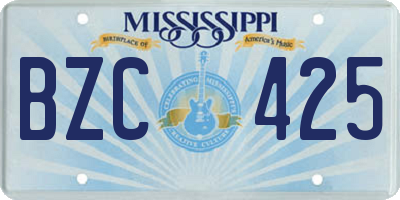 MS license plate BZC425