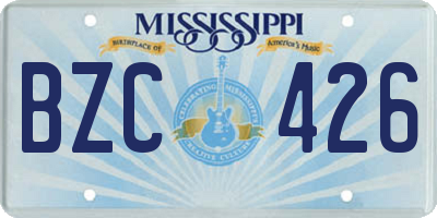 MS license plate BZC426