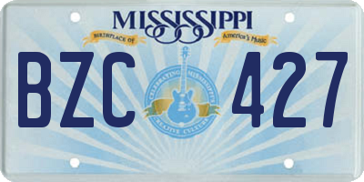 MS license plate BZC427