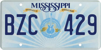 MS license plate BZC429