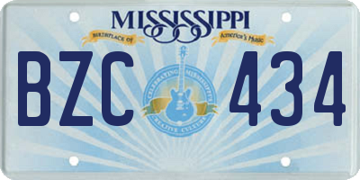 MS license plate BZC434