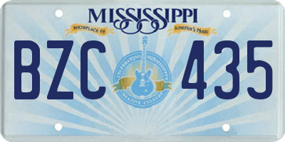 MS license plate BZC435