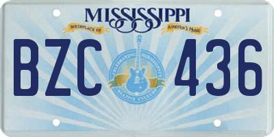 MS license plate BZC436