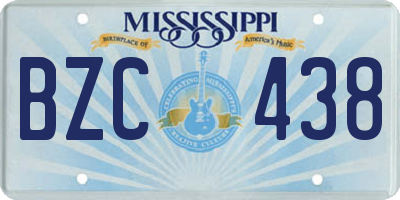 MS license plate BZC438