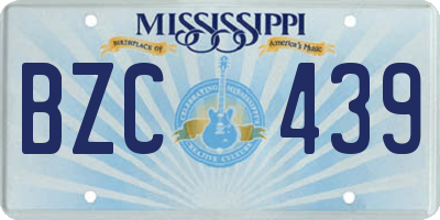 MS license plate BZC439