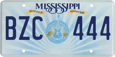 MS license plate BZC444
