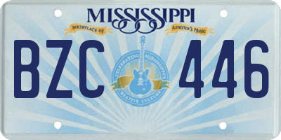 MS license plate BZC446