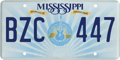 MS license plate BZC447