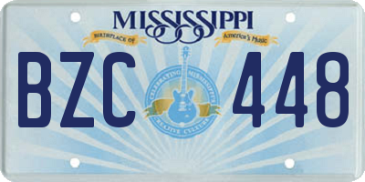 MS license plate BZC448
