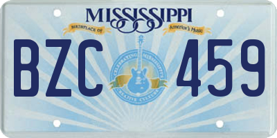 MS license plate BZC459