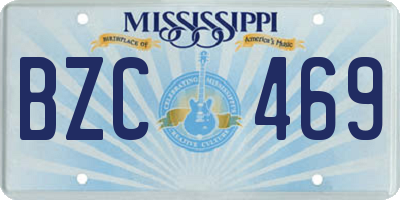 MS license plate BZC469