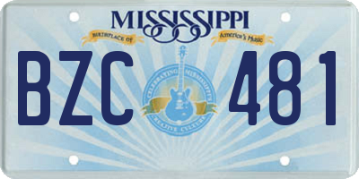 MS license plate BZC481