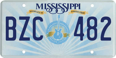 MS license plate BZC482