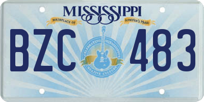 MS license plate BZC483