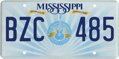 MS license plate BZC485