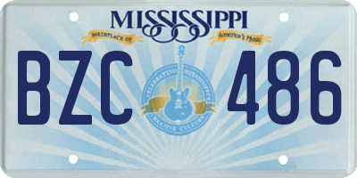 MS license plate BZC486