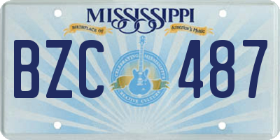 MS license plate BZC487