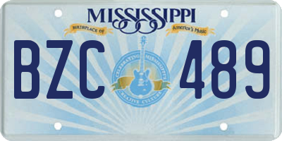 MS license plate BZC489