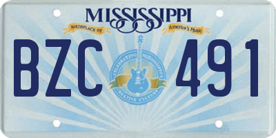 MS license plate BZC491