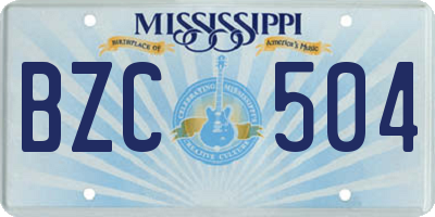 MS license plate BZC504