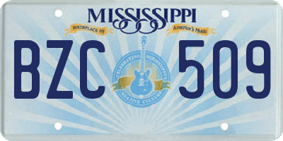 MS license plate BZC509