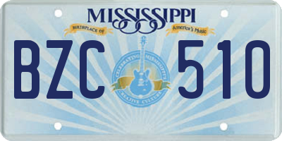 MS license plate BZC510