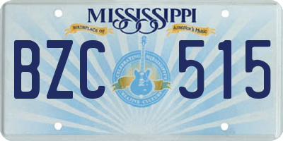 MS license plate BZC515