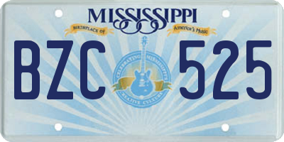 MS license plate BZC525