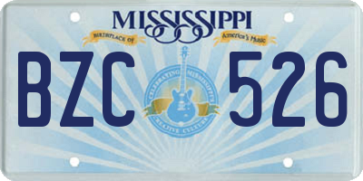 MS license plate BZC526