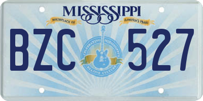 MS license plate BZC527