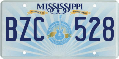 MS license plate BZC528